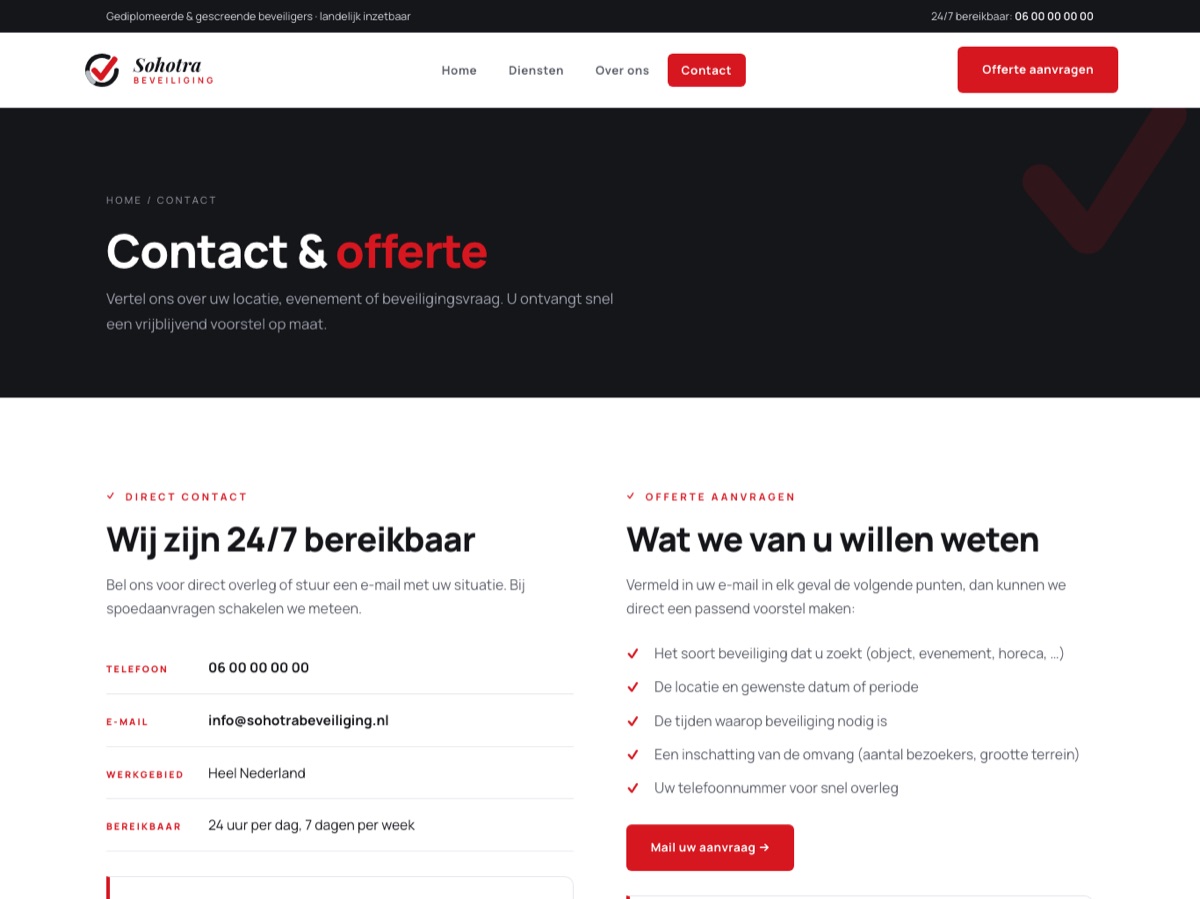 Contact page